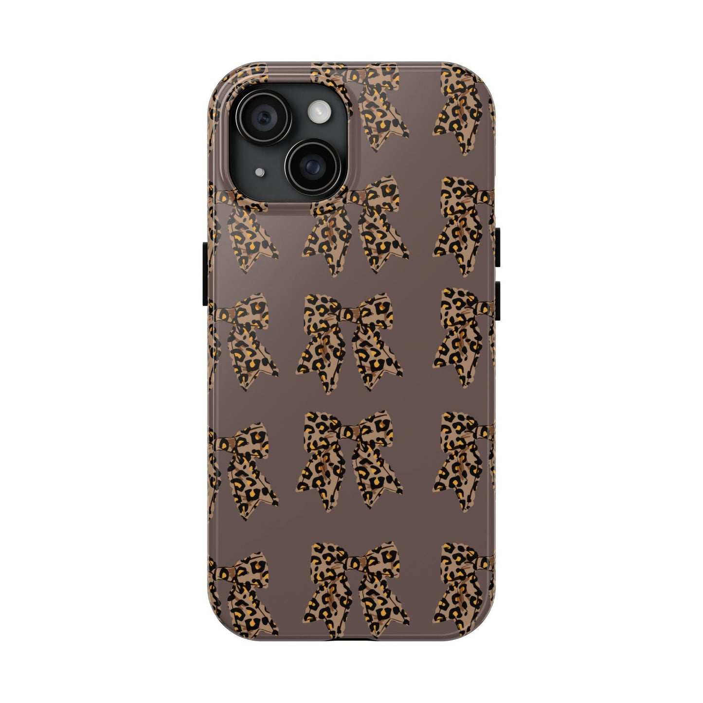 Brown Leopard Bow Tough Phone Cases