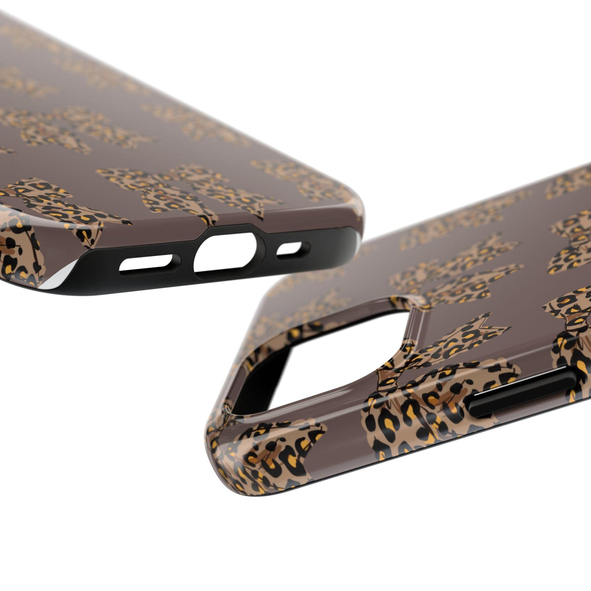 Brown Leopard Bow Tough Phone Cases